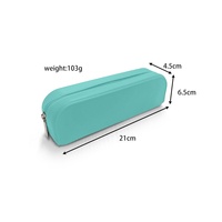 Nouvelle trousse à crayons rectangulaire multifonctionnelle simple en silicone avec fermeture éclair LD-148, impression de logo, pour l'école et le bureau