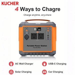 Estación de Energía Portátil KUCHER de 1000W, <span class=keywords><strong>716WH</strong></span>, Enchufe UK, Inversor de Onda Sinusoidal Pura, Panel Solar, Linterna, Uso en Exteriores, MPPT, Batería Externa - Product Image 5