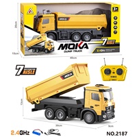 4DRC Camión Volquete RC a Escala 1/14, 7 Canales, 2.4GHz, Vehículo de Ingeniería con Control Remoto, Sistema de Elevación y Descenso y Demostración con una Sola Tecla