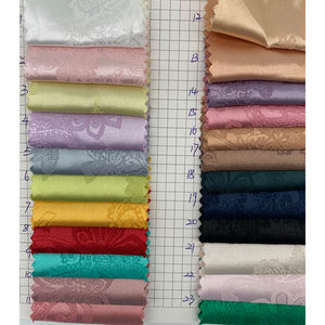 高品质涤纶氨纶面料提花缎面面料压花光泽染色花朵男女连衣裙 - Product Image 6