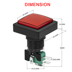 Tombol Arcade Led <span class=keywords><strong>12</strong></span> Volt persegi besar bercahaya tombol Arcade permainan mesin sesaat untuk mesin Arcade ikan - Product Image 2