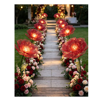 Fleur de pivoine artificielle géante en soie à ouverture et fermeture automatiques pour la décoration d'événements festifs, mariages et Noël