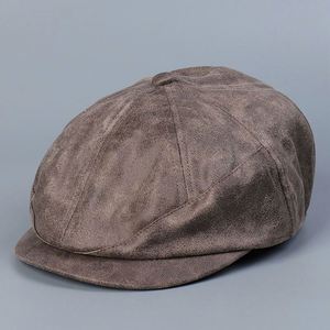 หมวกเบเร่ต์หนังกลับสไตล์อังกฤษย้อนยุคสำหรับผู้ชายและผู้หญิง แฟชั่นทันสมัย สไตล์ลำลอง รุ่นใหม่ล่าสุด - Product Image 1