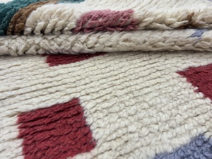 Tapis rectangulaire à motifs géométriques noué à la main, épais et moelleux, style bohème, en laine et acrylique, pour chambre à coucher - Product Image 2
