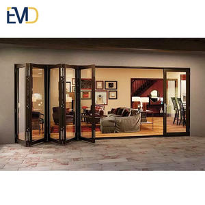 Fabricant de systèmes de portes patio pliantes extérieures à double vitrage de haute qualité pour villas - Product Image 4