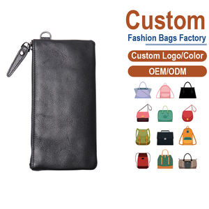 Cartera larga de cuero granulado negro para hombre con cremallera completa |   Fabricación Personalizada OEM/ODM para Marcas Urbanas y Empresariales - Product Image 1