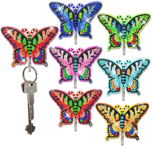 Owl Diamond Art Painting Kit Hanging Hook,Butterfly Diamond <strong>Dots</strong> Key Holder Kits,<strong>Mandala</strong> Acrylic Diamond Painting Wall Hooks Set - Product Image 3