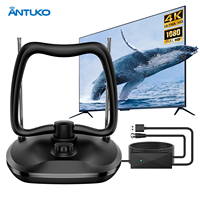 Antenne TV numérique d'intérieur ANTUKO AN-4011 avec double tige pour une réception HD terrestre numérique puissante