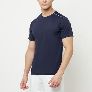 T-shirt de gymnastique personnalisé à séchage rapide pour hommes en stock entraînement à manches courtes 100% haut d'entraînement en coton vêtements de sport respirants avec impression - Product Image 2