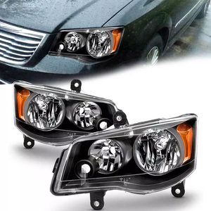 Phares Pour 11-20 Dodge <span class=keywords><strong>Grand</strong></span> Caravan 08-16 Chrysler Town & Country Noir lampes - Product Image 2