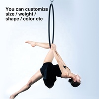 Ensemble d'anneaux de cerceau de Lyra de yoga aérien en acier inoxydable équipement professionnel entièrement résistant avec pôle de danse de gréement personnalisé