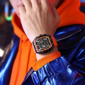 Reloj Deportivo de Lujo para Hombre, Estilo Ejecutivo, Resistente al Agua 3ATM, Reloj de Cuarzo con Correa de Plástico y Goma, Posición de la Esfera - Product Image 5
