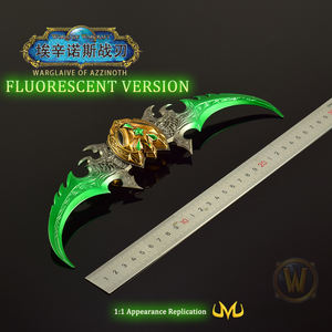 Réplica de Metal de 27 cm del Warglaive de Azzinoth de World of Warcraft, Edición Fluorescente, Decoración Coleccionable para Escritorio, Accesorio de Cosplay, Regalo para Gamers - Product Image 3