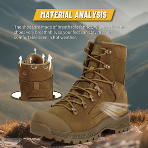 Bottes de combat tactiques <span class=keywords><strong>en</strong></span> cuir <span class=keywords><strong>marron</strong></span> robustes pour femmes et hommes, style désert, vente <span class=keywords><strong>en</strong></span> gros OEM/OBM, mode féminine - Product Image 4