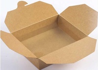 Boîte à emporter jetable en kraft de 800 ml, sans PFAS, résistante à la graisse, pour restaurant, vente en gros, OEM, en vrac