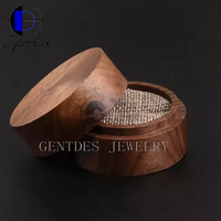 Gentdes Schmuck Personalisierte Ehering-Box Maßgefertigte Walnussholz-Ringbox Kundenspezifische Runde Box Großhandelsbox