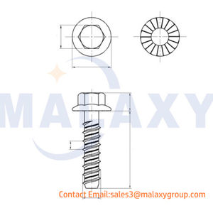 MALAXY-Cabeza de brida hexagonal, tornillo de anclaje de hormigón, acero al carbono galvanizado, tipo hexagonal, tipo zócalo - Product Image 2