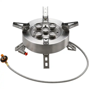12800W katlanır açık pişirme barbekü bütan 5 brülörler fırın ocak taşınabilir kamp gaz sobası kamp dışında bütan - Product Image 2