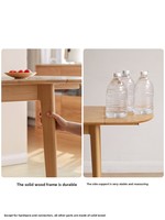Table à manger pliante en bois de hêtre massif pour petits appartements, design moderne minimaliste, table rectangulaire pour 6 personnes