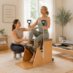 เก้าอี้พิลาทิสพกพา Celux Maple Wood Wunda Chair <span class=keywords><strong>ป</strong></span>รับระดับได้ ช่วยเพิ่มความสมดุลของร่างกาย เหมาะสำหรับออกกำลังกาย ฟิตเนส สตูดิโอ ยิม และคลับ - Product Image 3