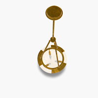 YH Minimaliste Salon Espagnol Marbre Naturel Albâtre Lustre En Laiton Cuisine Île Pendentif Lumière Led Intérieur Plafonnier