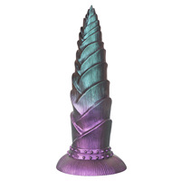 Plug anal en silicone en forme de bourgeon de bambou exotique, extra-large, extra-épais, texture spirale, base à forte succion pour hommes et femmes