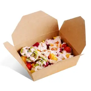 Takeaway Fast Food Lunch Kraft Paper Box Takeout Paper Food Packaging Box For Hot Food