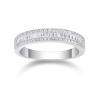 Bague de luxe en argent sterling S925 incrustée de baguettes, bijoux fins pour femmes, bague de fiançailles en moissanite VVS, plaquée or, bague classique