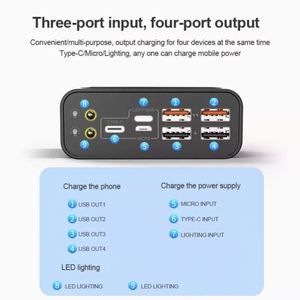 Batería Externa Inalámbrica al por Mayor con 4 Salidas USB, Batería de Litio-Polímero de 30000 mAh con Pantalla Digital - Product Image 4