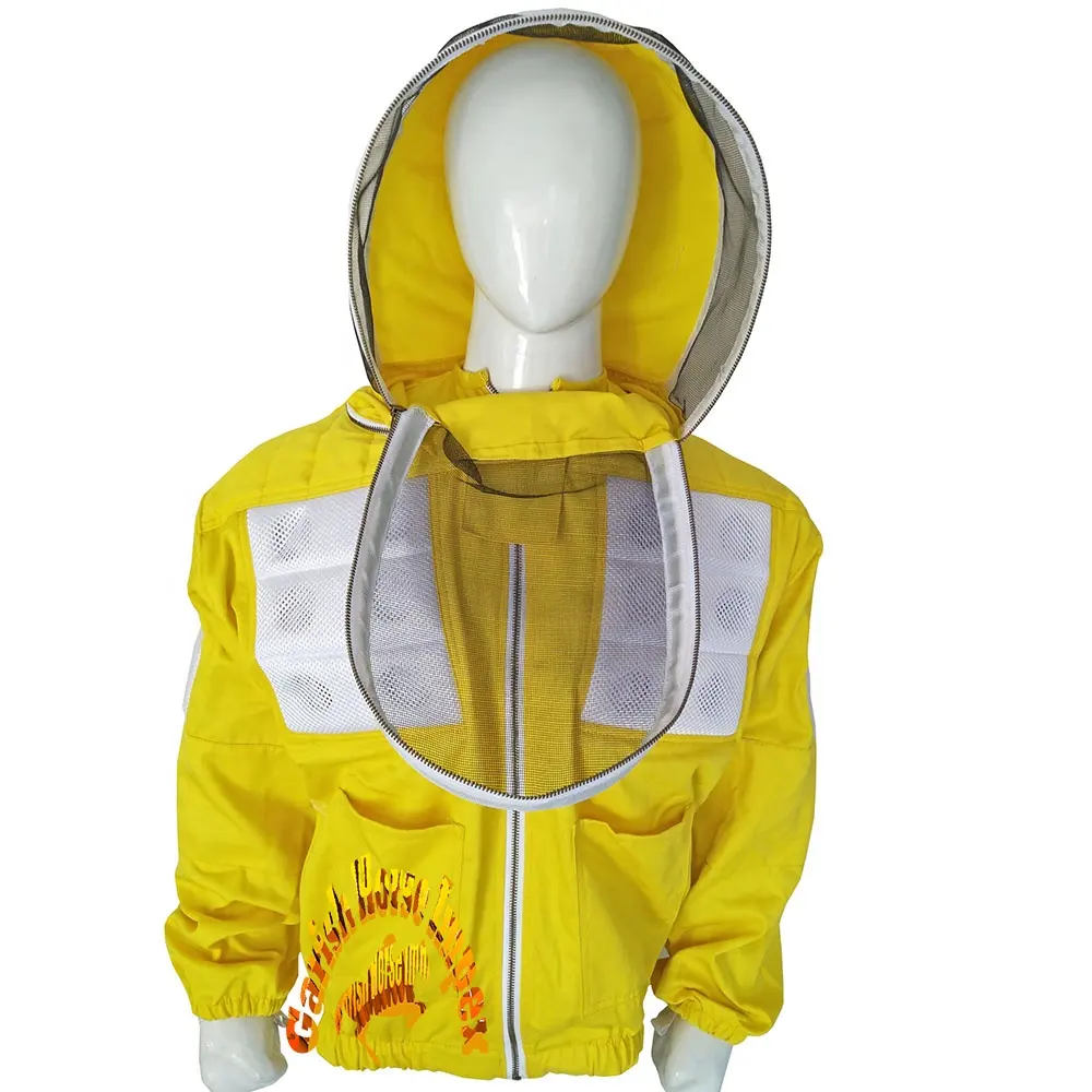 Premium kalite özel yapım ceket yüksek kalite pamuk havalandırmalı arıcı ceket takım arı giyim eskrim peçe Hood toptan