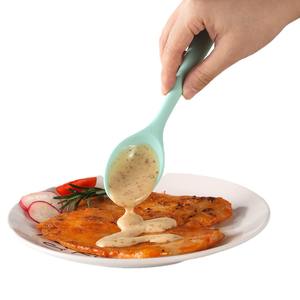 Cuchara de silicona con mango largo para sopa, ensalada, mezcla, cocina resistente al calor, cuchara antiadherente, utensilios de cocina - Product Image 5