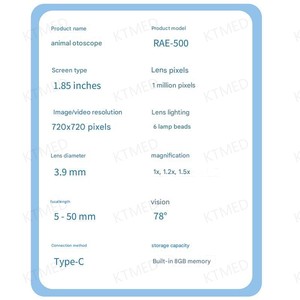 獣医用耳鏡診断セット 動物耳検査キット（ワニ口鉗子＆耳垢除去器付き）獣医診断ツール - Product Image 2