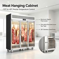 Réfrigérateur à viande monotempérature suspendu avec porte vitrée pour la maturation du bœuf