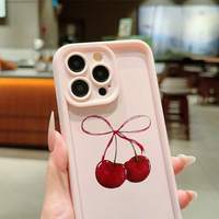 Coque de téléphone INS Cherry pour iPhone 16 15 17 18 Pro Max 14 13, couleur bonbon, coque arrière
