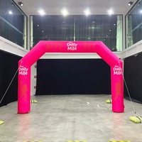 Arco Inflable Publicitario Personalizado, Arco Inflable Resistente al Viento de Tela Oxford Magenta, Arco Inflable para Línea de Meta