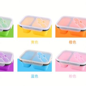 กล่องเก็บอาหารซิลิโคนแบบพับได้สำหรับผู้ชายและผู้หญิงภาชนะเก็บอาหารแบบใช้ซ้ำได้ - Product Image 5