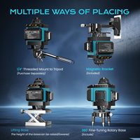 Niveau laser vert 4D 360° auto-nivelant rechargeable, outil de mesure pour murs et sols, idéal pour la construction et la rénovation domestique
