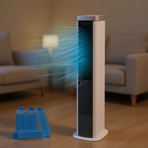 Enfriador de Aire Evaporativo Portátil con Temporizador para Refrigeración en Movimiento, Plástico Blanco, Independiente, Alimentado por USB - Product Image 2