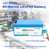 Özel 12V 314Ah LiFePO4 RV Deniz Aküsü, RJ45 CAN Bluetooth BMS IP67 ile Filo Araçları, Uzun Yolculuklar ve Derin Su Gezileri için