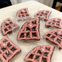 Jouet sensoriel anti-stress souple en TPR en forme de gaufre triangulaire aux fruits, mignon, en forme de dessert, unisexe pour adolescents et adultes