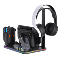 Station d'accueil pour console Switch 2 avec refroidissement, station de charge universelle NS, rangement pour cartes de jeu et support pour manette PRO/écouteurs