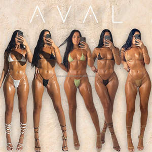 Venda quente Sexy Mulheres Maduras Minúsculo Breve Biquíni Amarrado Tie Side Swimwear Sexy Maiô - Product Image 6