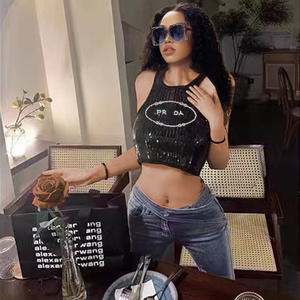 Lässige lose Pailletten oberteile für Damen European American Cross-Border Neue Modelle 12 Farben O-Neck Solid <span class=keywords><strong>Pattern</strong></span> Knielang für den Sommer - Product Image 4