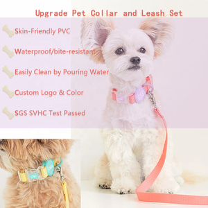 Set Tali dan Harness Anjing Mewah Anti Air PVC Desainer Kustom Logo Personal 2023, Tali Anjing Nylon Hands Free - Product Image 3