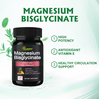 Complément alimentaire sportif à base de bisglycinate de magnésium et de zinc 300 mg 500 mg, capsules de bisglycinate de magnésium, marque privée OEM/ODM
