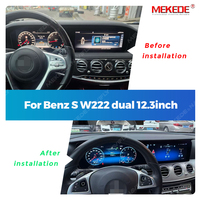 Radio Mobil MEKEDE 12.3 inci Layar Sentuh Ganda Sistem Android Snapdragon untuk Benz S W222 Mendukung Fungsi 360