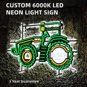 Custom Rectangle Acrylic 6000K Daylight Alert LED Neon <b>Light</b> Signs for Busch <b>Light</b> <b>Letter</b> Tractor Shape Steel Frame - Product Image 5