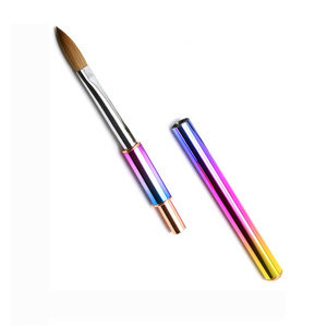 Pinceau à ongles en acrylique 100% Kolinsky avec manche arc-en-ciel, logo personnalisé OEM pour extension d'ongles en poudre acrylique - Product Image 2