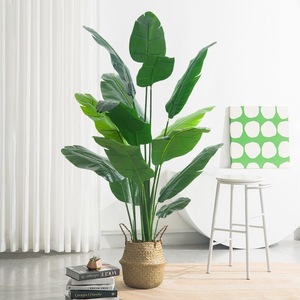 Planta Artificial Ave del Paraíso de 60 cm, Decoración de Interiores, Palmera de Viajero en Maceta, Adorno para el Hogar - Product Image 1