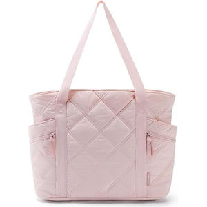 Offres Spéciales élégant personnalisé matelassé sac fourre-tout décontracté pour les femmes grande capacité léger Durable deux fermeture éclair - Product Image 6